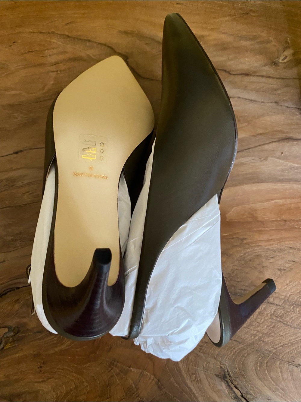 By Anthropologie Pointed-Toe Slingback Pumps heels size 6 green color - Picture 4 of 5
